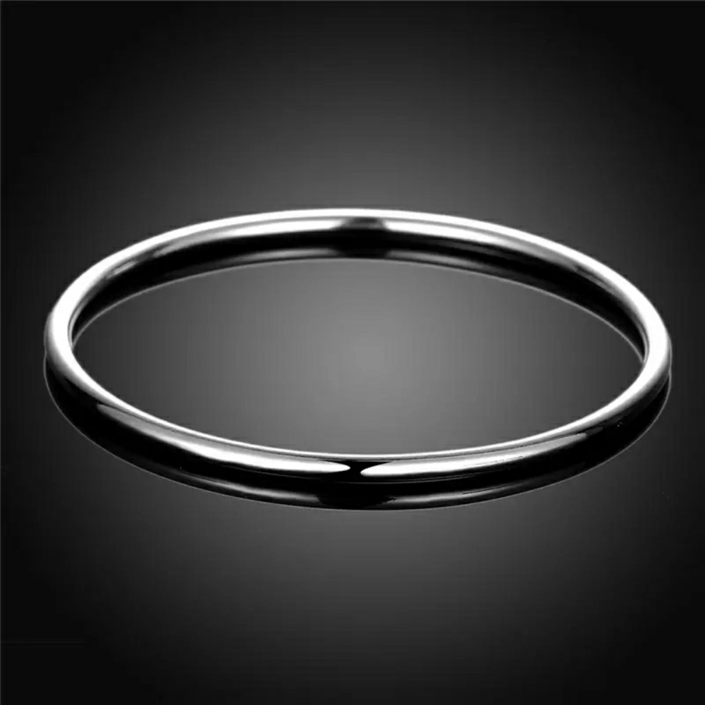 SOLD OUT RESTOCKING!! 925 Silver Smooth Cuff Bangle Bracelet - Picture 14 of 16